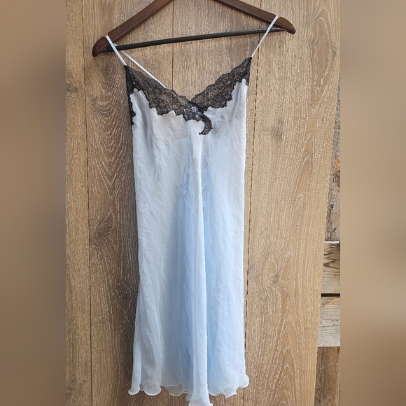 3 Piece Lace Lingerie Elegant Blue Nighty Night Dress Sleepwear - Picture 2 of 3